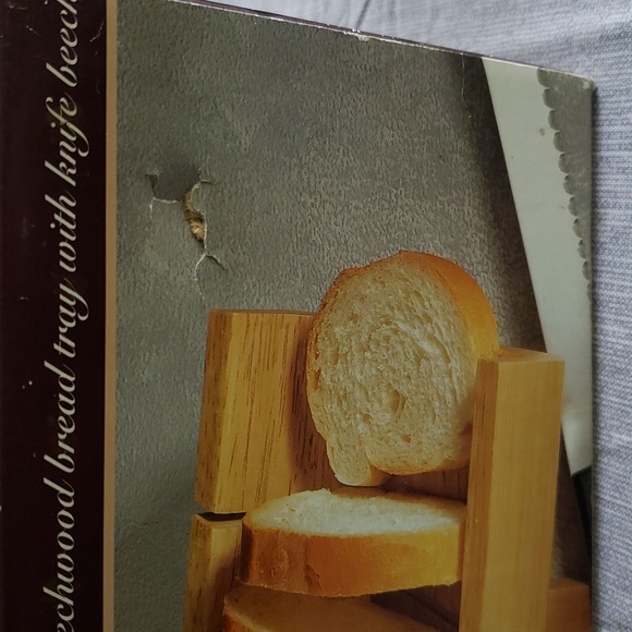 Hometrends Beechwood Bread Tray With Knife, NIB - Picture 4 of 4